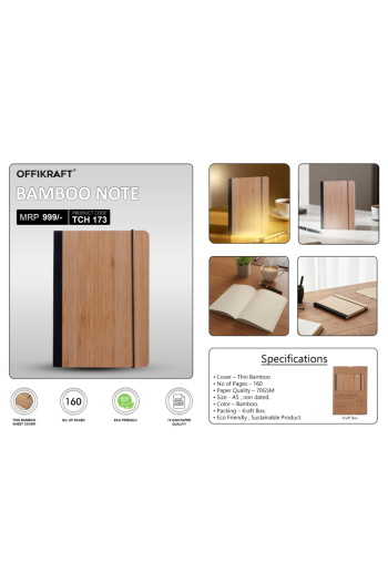 Offikraft Bamboo Note Book